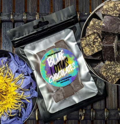 Botanical Dark Chocolate Bites with Blue Lotus Extract