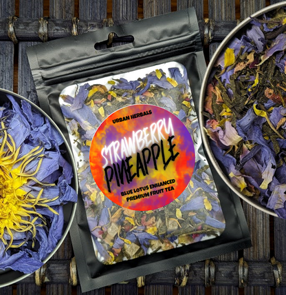 Premium Fruit + Black And Green Tea Blends With Blue Lotus Flower Petals - 10 Flavors To Choose From